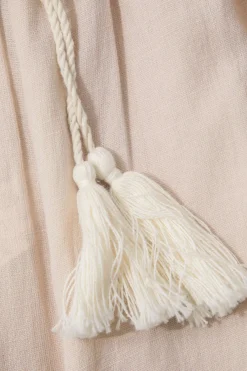 MICAS Pant Sets-Smocked Tube Top And Side Button Pants Set KHAKI