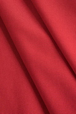 MICAS Long Sleeve Tops|Long Sleeves Tops-Solid Asymmetrical Long-Sleeve Top RED