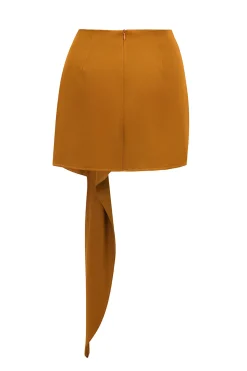 MICAS Skirts-Solid Asymmetrical Mini Skirt GINGER