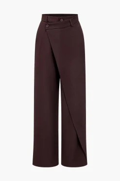 MICAS Pants-Solid Asymmetrical Trousers