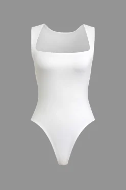 MICAS Bodysuits-Solid Basic Square Neck Bodysuit