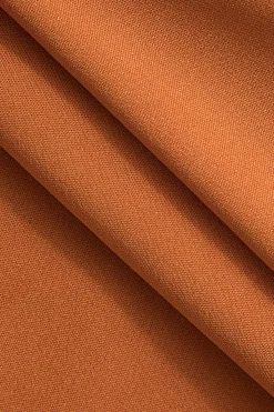 MICAS Jumpsuits & Rompers-Solid Bell Sleeves Contrast Mesh Bustier Zipper Romper PERSIMMON