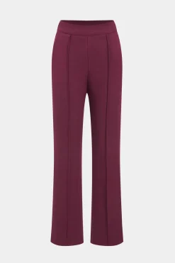 MICAS Blazers|Pant Sets-Solid Belt Blazer And Pants Set BURGUNDY