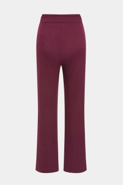MICAS Blazers|Pant Sets-Solid Belt Blazer And Pants Set BURGUNDY