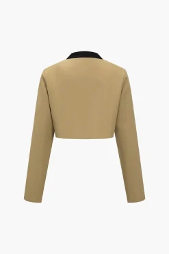 MICAS Skirt Sets-Solid Button Fake Pockets Skirt Set KHAKI