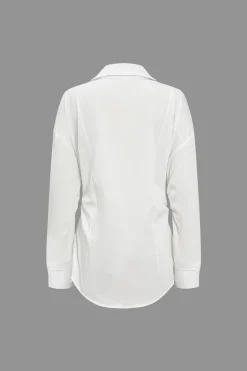 MICAS Long Sleeve Tops|Long Sleeves Tops-Solid Button Long-Sleeve Shirt