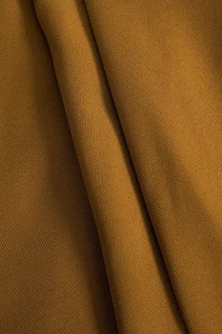 MICAS Skirts-Solid Button Metallic Zipper Skirt CHOCOLATE