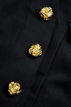 MICAS Skirts-Solid Button Mini Skirt BLACK