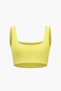 MICAS Skirt Sets|Vacation Sets-Solid Crop Tank Top And Slit Twist Knot Skirt Set