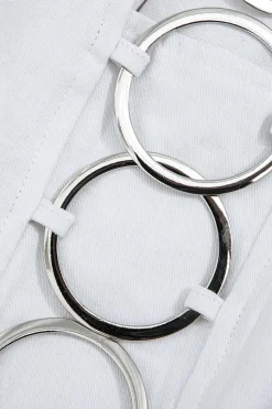 MICAS Mini Dresses-Solid Cut Out Ring Side Mini Dress WHITE