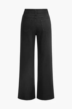 MICAS Jeans-Solid Cut Out Ripped Jeans