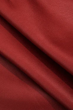 MICAS Mini Dresses-Solid Faux Leather Backless Mini Dress RED