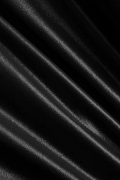 MICAS Skirts-Solid Faux Leather Ruched Skirt