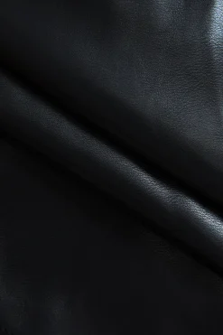 MICAS Tank Tops & Cami-Solid Faux Leather Zipper Asymmetrical Tank Top