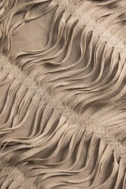 MICAS Long Sleeve Tops|Long Sleeves Tops-Solid Fringe Long-Sleeve Hooded Top BROWN