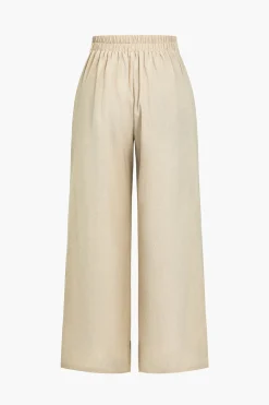 MICAS Pant Sets-Solid Halter Backless Vest And Wide Leg Pants Set IVORY