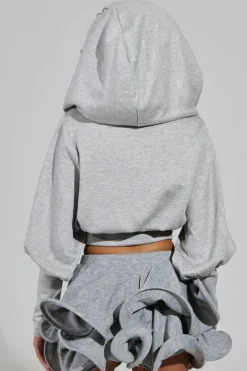 MICAS Long Sleeve Tops|Long Sleeves Tops-Solid Hooded Long-Sleeve Top GRAY