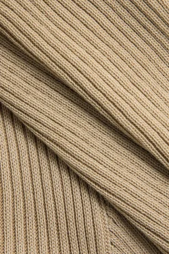 MICAS Knitwear|Knit Tops-Solid Knit Asymmetrical Mock Neck Tank Top