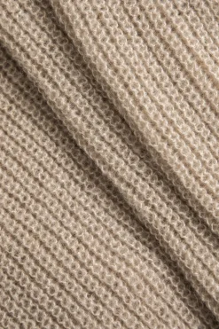 MICAS Knitwear|Knit Tops-Solid Knit Backless V-Neck Twist Knot Long-Sleeve Top