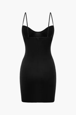 MICAS Knitwear|Mini Dresses-Solid Knit Bustier Slip Mini Dress
