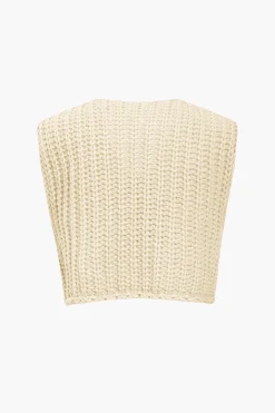 MICAS Knitwear|Knit Tops-Solid Knit Button Up Vest