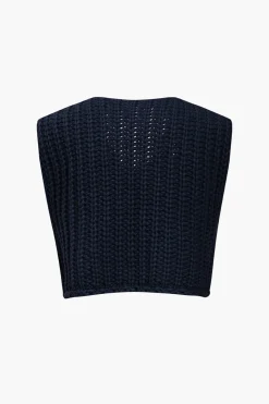 MICAS Knitwear|Knit Tops-Solid Knit Button Up Vest