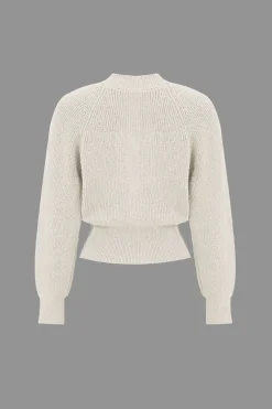 MICAS Outerwear|Knitwear-Solid Knit Button V-neck Long Sleeve Cardigan