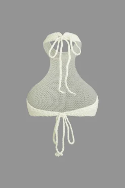 MICAS Knit Sets-Solid Knit Cut Out Tie-Up Top And Mini Skirt Set WHITE