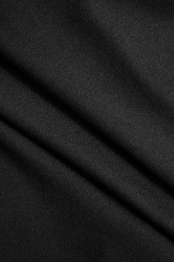 MICAS Midi Dresses-Solid Lace Slit Knotted Sheer Bustier Midi Dress BLACK