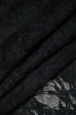 MICAS Skirt Sets-Solid Lace Tie-Up Skirt Set BLACK