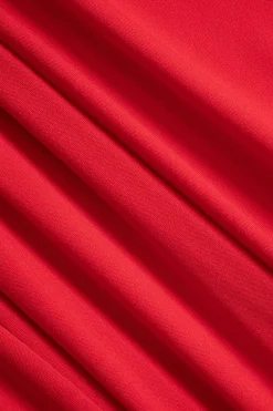 MICAS Skirt Sets-Solid Long Sleeve Top And Maxi Skirt Set CHILI