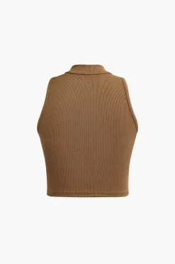 MICAS Tank Tops & Cami-Solid Mock Neck Tank Top