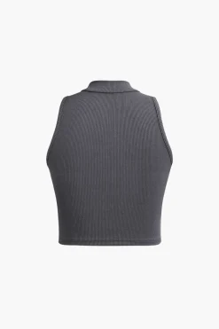 MICAS Tank Tops & Cami-Solid Mock Neck Tank Top