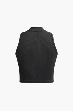 MICAS Tank Tops & Cami-Solid Mock Neck Tank Top