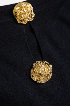 MICAS Long Sleeve Dresses|Mini Dresses-Solid Off Shoulder Button Round Neck Cut Out Mini Dress BLACK