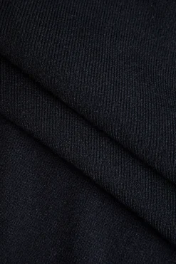 MICAS Long Sleeve Dresses|Mini Dresses-Solid Off Shoulder Button Round Neck Cut Out Mini Dress BLACK