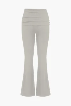 MICAS Pant Sets-Solid Off Shoulder Top And Trouser Set