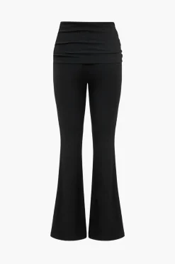 MICAS Pant Sets-Solid Off Shoulder Top And Trouser Set