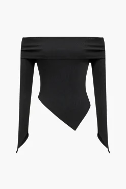 MICAS Pant Sets-Solid Off Shoulder Top And Trouser Set