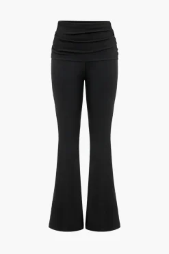 MICAS Pant Sets-Solid Off Shoulder Top And Trouser Set