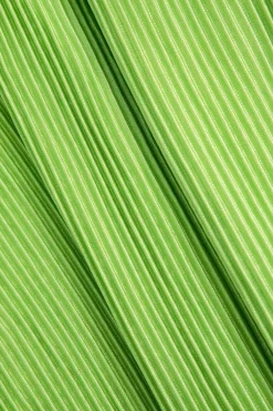 MICAS Pant Sets-Solid Pleated Crop Bustier Top And Trousers Set LIME