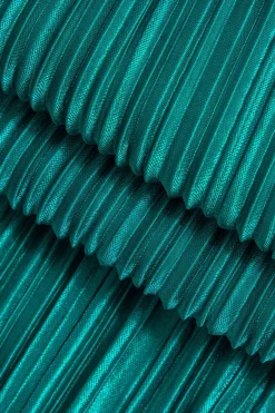 MICAS Maxi Dresses-Solid Pleated Slit Maxi Dress