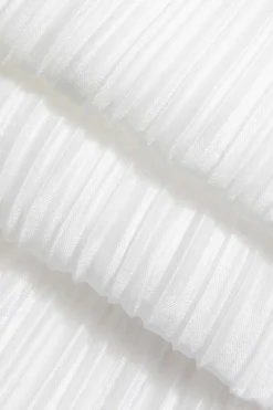 MICAS Maxi Dresses-Solid Pleated Slit Maxi Dress