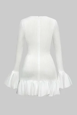 MICAS Long Sleeve Dresses|Mini Dresses-Solid Puff Bell Sleeve Mini Dress