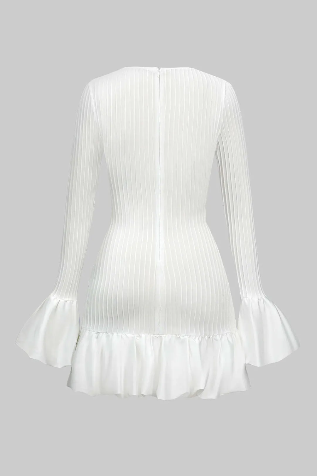 MICAS Long Sleeve Dresses|Mini Dresses-Solid Puff Bell Sleeve Mini Dress