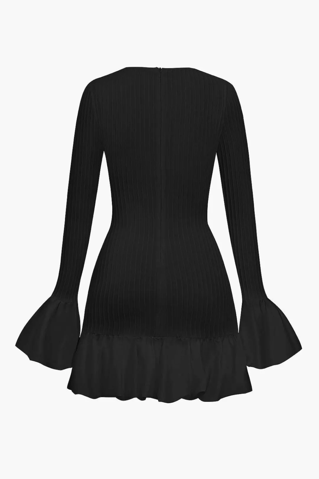 MICAS Long Sleeve Dresses|Mini Dresses-Solid Puff Bell Sleeve Mini Dress