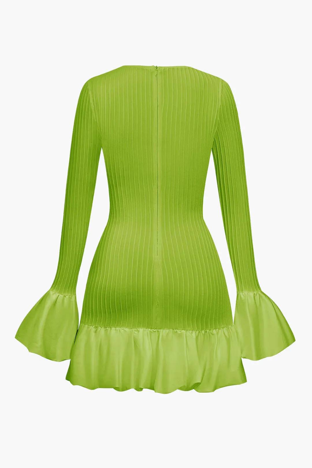 MICAS Long Sleeve Dresses|Mini Dresses-Solid Puff Bell Sleeve Mini Dress