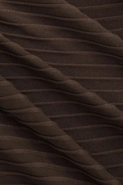 MICAS Long Sleeve Tops|Long Sleeves Tops-Solid Puff Sleeve Zipper Long-Sleeve Top COFFEE