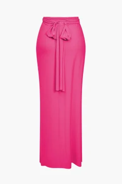 MICAS Maxi Dresses-Solid Reversible Asymmetrical Tie-Up Maxi Dress