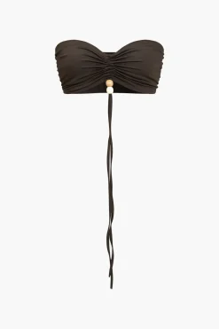 MICAS Skirt Sets-Solid Ruched Drawstring Tie-Up Skirt Set BROWN